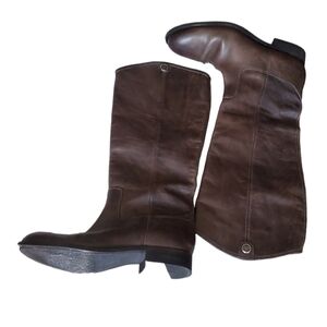 Frye Melissa button 2 pullon brown riding leather boots size 8.5